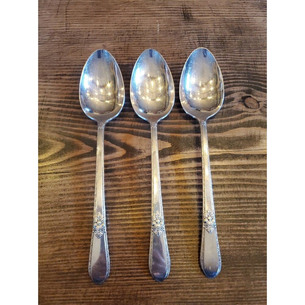 3 VTG 1847 Rogers Bros ADORATION IS Serving Spoon Silverplate Silverware
